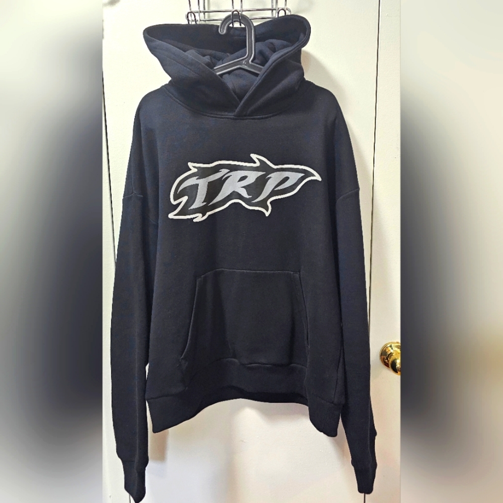 Trapstar Flame Logo Print Hoody Black Men's Size XL